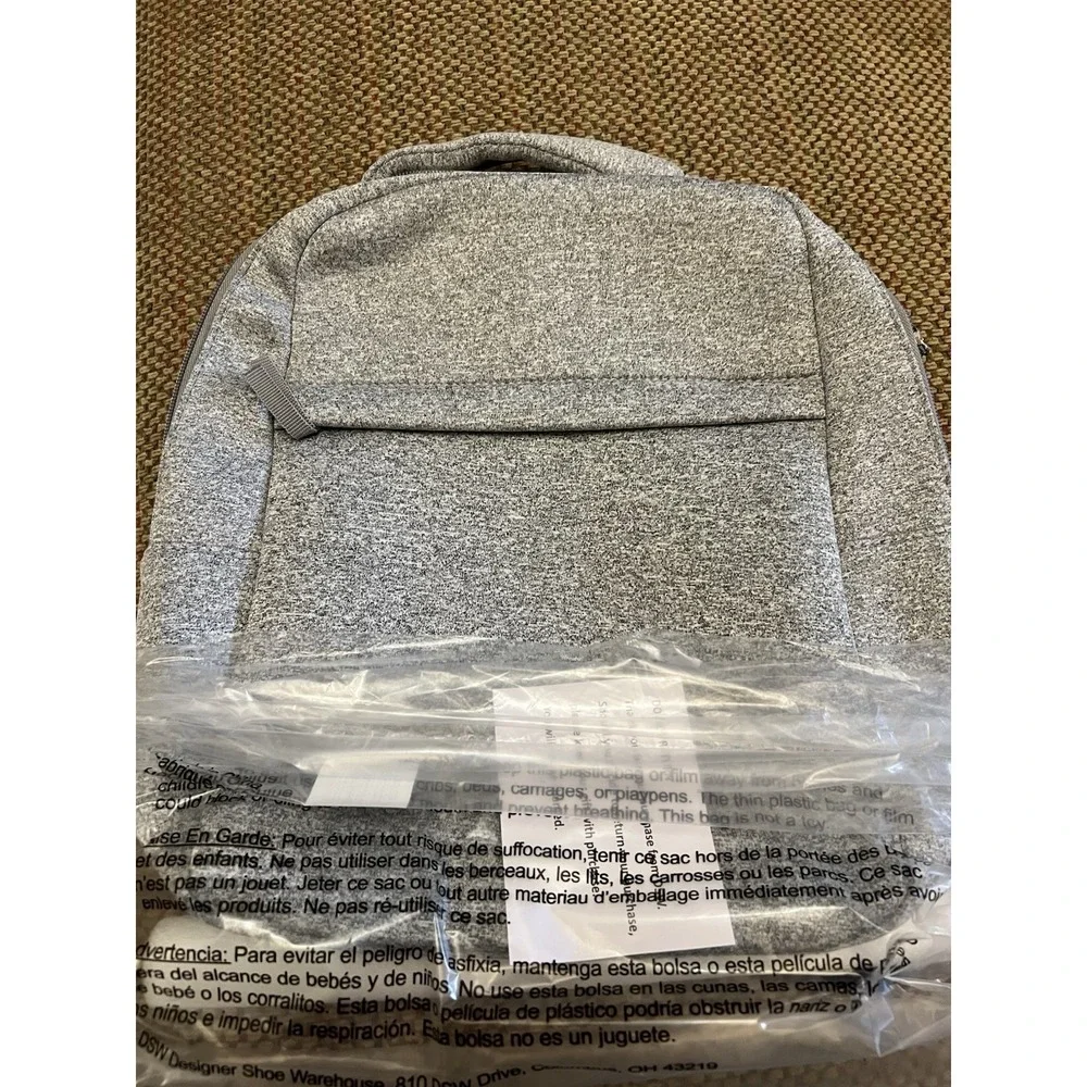 DSW Heather Grey Soft Lightweight Water Resistant Neoprene Multi Pocket Backpack